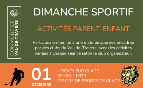 Communiqué de presse - Dimanche sportif Val-de-Travers